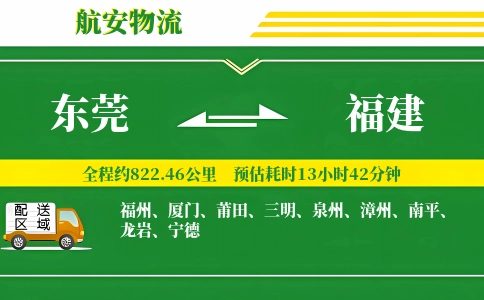 东莞到福建物流专线-东莞至福建货运公司